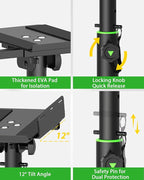 Set of 2 Dual Side Clamping Studio Monitor Stands Desk Clamp Speaker Stands - Image 2