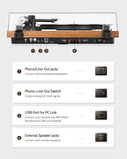 1 by ONE Bluetooth Turntable HiFi System - Image 6