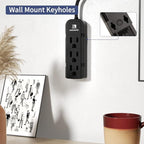 2Pack Small Power Strip Black Outlet - 1FT Heavy Duty Power Extension Cord - Image 4