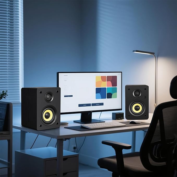 Sanyun SW206 80W Active Dual-Mode Bookshelf Speakers, 4” Studio Monitor & HiFi - Image 6