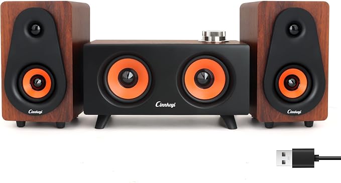 2.1 Computer Speakers with Subwoofer, Stereo Mid-High Dual Speakers, Volume by cinnkeyi
