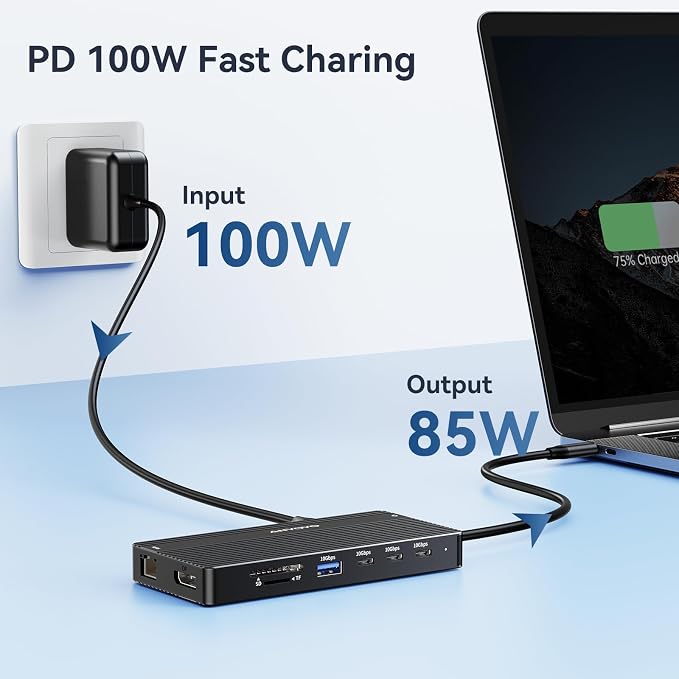 USB C Hub USB C Docking Station Dual Monitor14-IN-1 Triple Display Multiport - Image 8