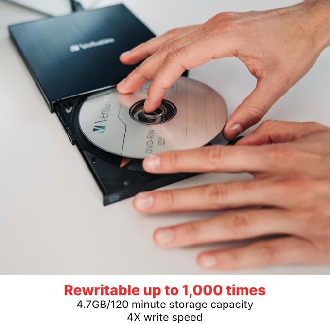 Verbatim DVD-RW 4.7GB 120Min Up to 4X Blank Discs Rewritable Up to 1000 Times – - Image 3