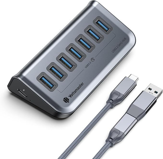 Yottamaster 7 Port USB 3.0 Hub, Data USB Hub Splitter by Yottamaster-MakeEveryByteTreasurable