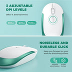 Wireless Keyboard and Mouse, Vssoplor 2.4GHz Rechargeable Compact Quiet - Image 5