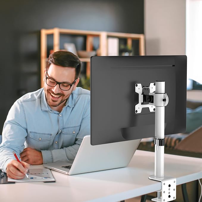 WALI Single Monitor Mount for 1 Computer Screen up to 32 inch, Fully Adjustable - Image 8