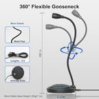Plug & Play USB Computer Microphone, Flexible Gooseneck Desk Microphone - Image 6