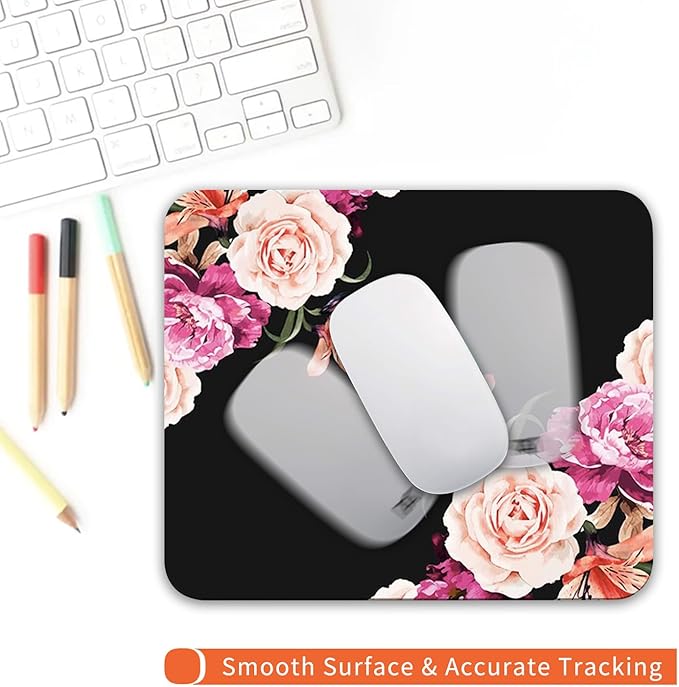 Square Mouse Pad Pretty Peony Flower, Personalized Premium-Textured Custom - Image 4