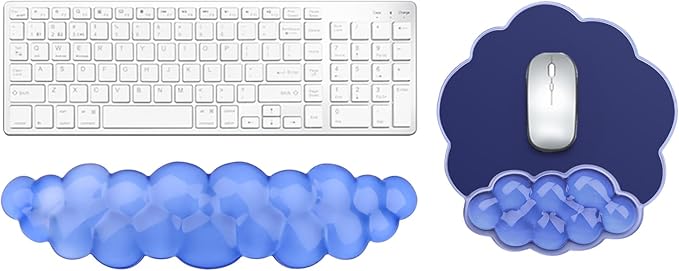Gel Cloud Keyboard and Mouse Wrist Rest, Cute Wrist Support and Arm Support Rest by KEPUTAIER