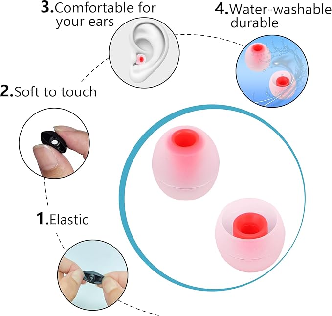 Earbud Tips Ear Bud Tips Soft Anti Slip Washable and Reusable Silicone - Image 5