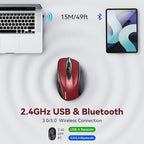 Bluetooth Mouse Rechargeable Wireless Mouse, 4800 DPI Optical Tracking - Image 2