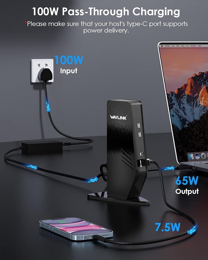 WAVLINK USB 3.0 and USB-C Universal Laptop Docking Station - Image 3