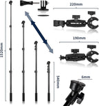 Motorcycle Bike Handlebar Double clamp Mount Invisible Selfie Stick Super - Image 3