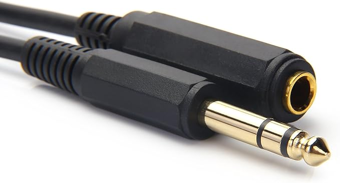 Disino 1/4 Inch Male to Female Stereo Extension Cable Gold Plated Quarter inch - Image 3