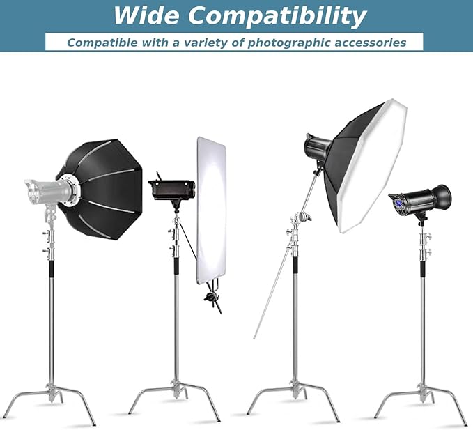 Heavy Duty C Stand with Boom Arm, Stainless Steel Heavy Duty Photography Light - Image 6