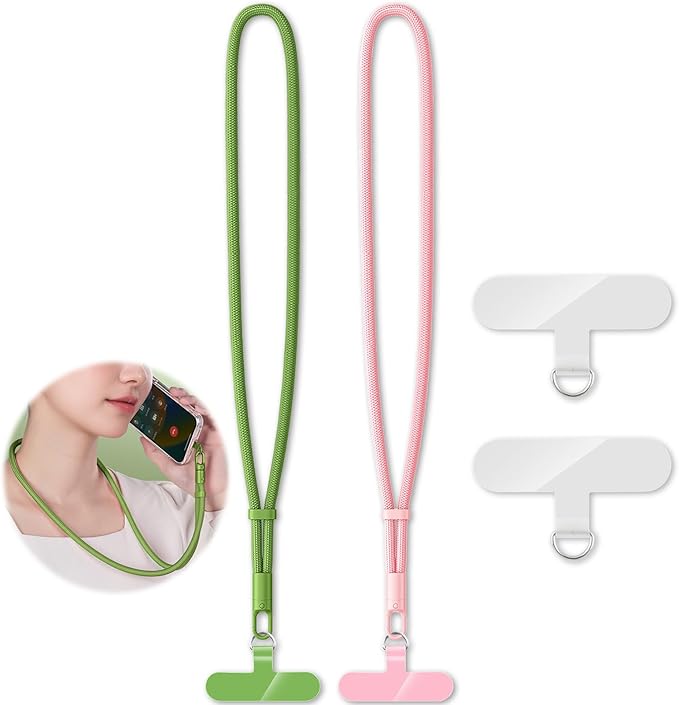 2 Pack Phone Lanyard, 2×Phone Neck Strap, 4×Tether Tabs, Universal Cell Phone by KITANIS