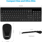 LeadsaiL Wireless Keyboard and Mouse Combo, Wireless USB Mouse and Computer - Image 3