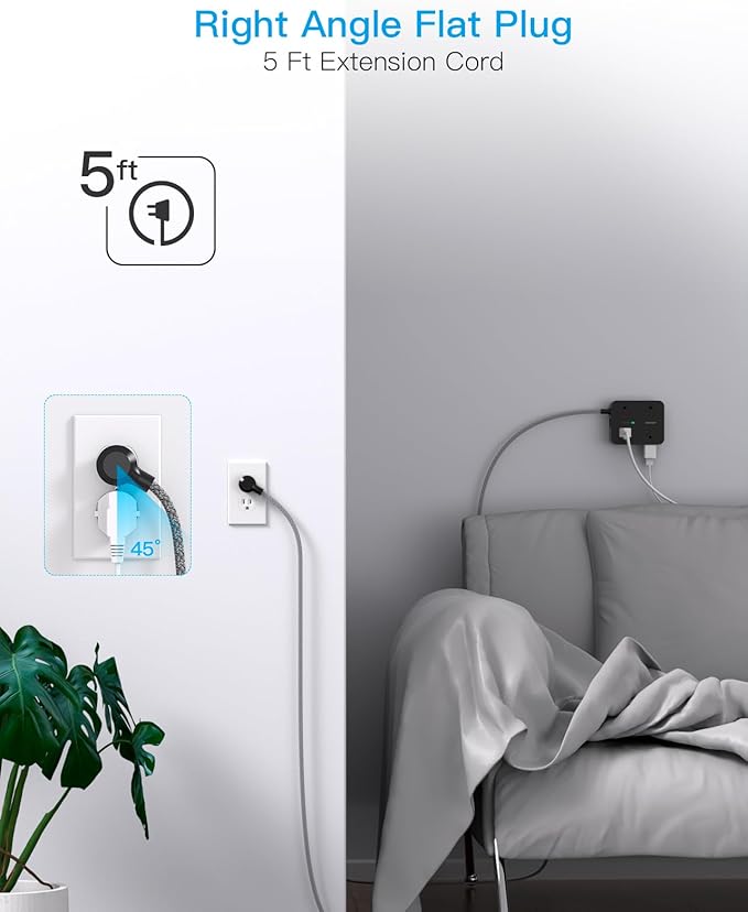 Power Strip Surge Protector, HANYCONY 8 Outlets - Image 7