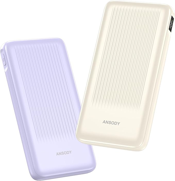 2-Pack 10000mAh Power Bank Fast Charging, 22.5W Compact USB C Portable Charger by Ansody