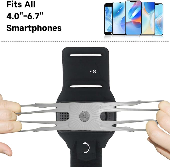 Wristband Phone Holder for Running, 360°Rotation & Detachable Sports Armband - Image 2