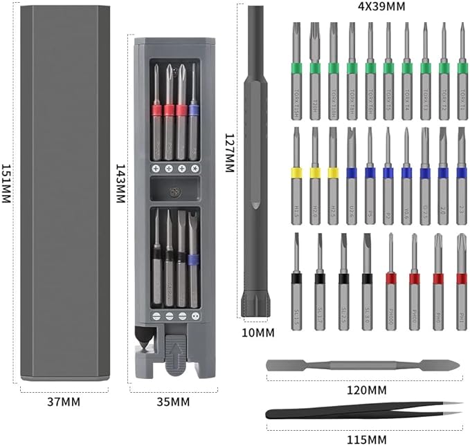 BES 31 in 1 Precision Screwdriver Set, Magnetic Screwdriver Bits, Precision - Image 2