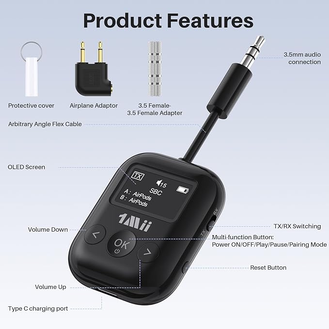 1Mii SafeFly Min+ Bluetooth Transmitter and Receiver, Supports to 2 - Image 8
