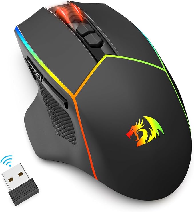 Redragon Wireless Gaming Mouse, Tri-Mode 2.4G/USB-C/Bluetooth Ergonomic Mouse - Image 9