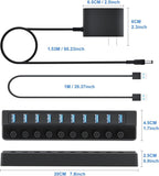 Powered USB Hub 3.0, 10-Port USB Splitter Hub - Image 6
