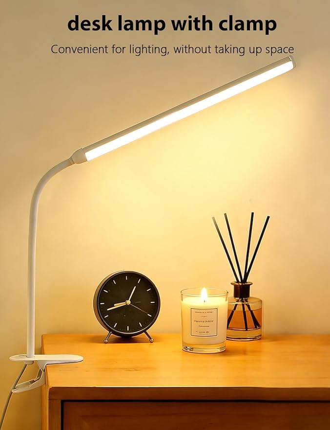 2 Pack LED Clip On Reading Light, Desk Lamp - Image 5