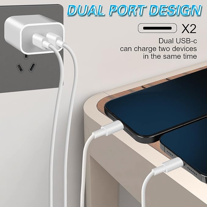 iPhone 14 Super Fast Charger, Dual Port USB C Chargers, iPhone Charger Fast - Image 4