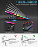 Laptop Cooling Pad, KeiBn RGB Lights Laptop Cooler 6 Fans - Image 4