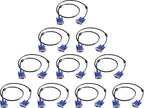 VGA to VGA Monitor Cable 10 Pack, 15 Pin Male to Male Computer Cord Support by PASOW