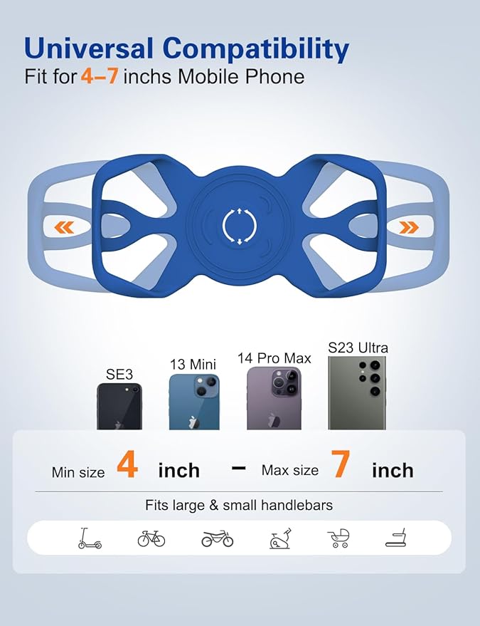 Detachable Bike Phone Mount, Universal Bicycle Phone Holder- 360° Rotatable - Image 6