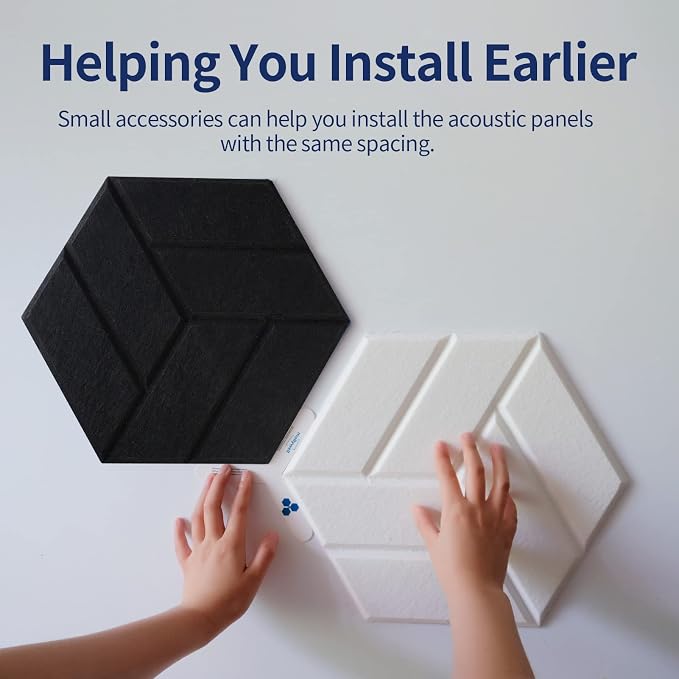 Mollywell Hexagon Acoustic Panels, Carved Patterns, Soundproofing, Decorative - Image 3
