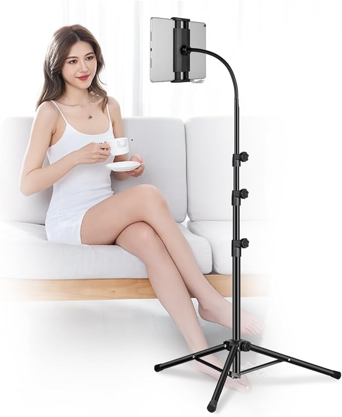 Ipad Tripod Stand, Gooseneck 65" Height Adjustable Floor Stand by Unknown