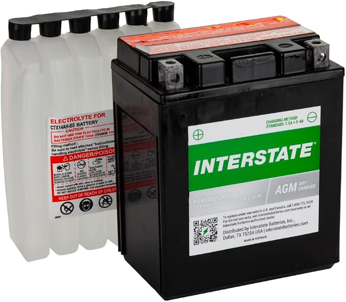 Interstate Batteries YTX14AH-BS 12V 12Ah Powersports Battery 210CCA - Image 5