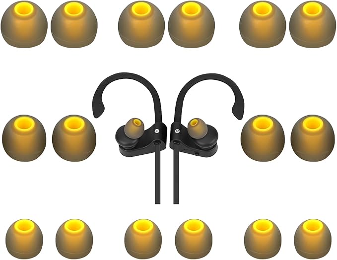 Replacement Earbud Tips Soft Anti Slip Washable and Reusable Silicone Fit Most by Unknown