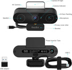5-in-1 Design 4K Webcam with Speaker and Microphone, Built-in Light, Privacy - Image 7