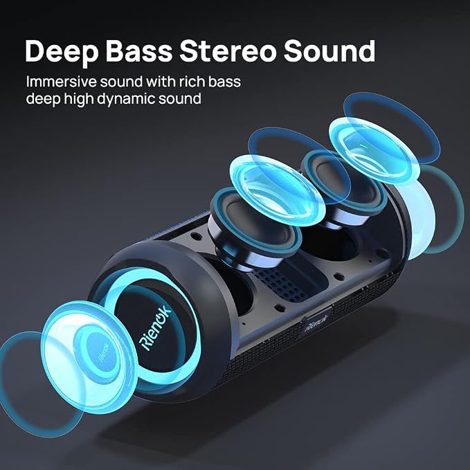 RIENOK Portable Bluetooth Speaker 30W Dual Pairing True Wireless Stereo HD - Image 5