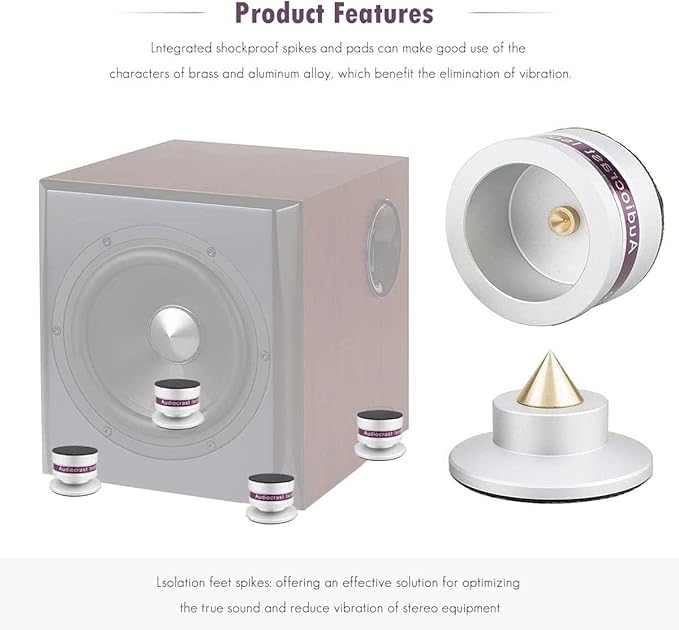 Audiocrast IF03S Speaker Isolators, Hi-End Speaker Spikes, HiFi Stand Feet Pads - Image 7