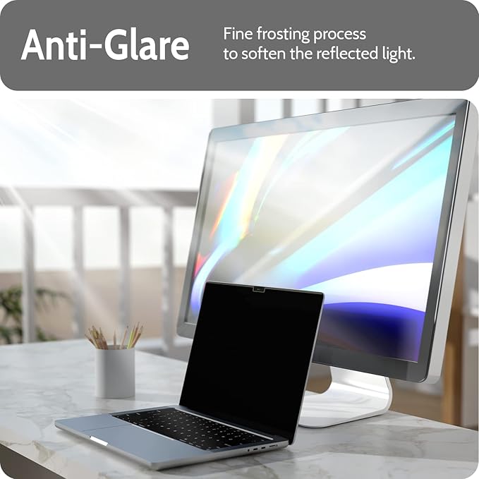 Magnetic Privacy Screen for MacBook Pro 14 Inch, Removable Matte Blue Light - Image 4