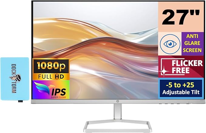 HP Series 5 527sf Monitor 94F44AA#ABA w/Docztorm Dock, 2x HDMI, 1x VGA by HP