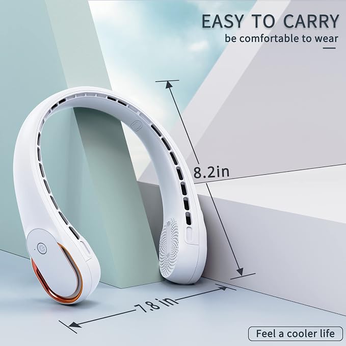 Portable Neck Fan, Bladeless Neck Fan, USB Rechargeable Personal Fan, 4000 mAh - Image 6
