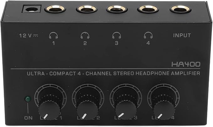 4-Channel Stereo Headphone Amplifier Ultra Low Noise + Power Adapter Perform - Image 2