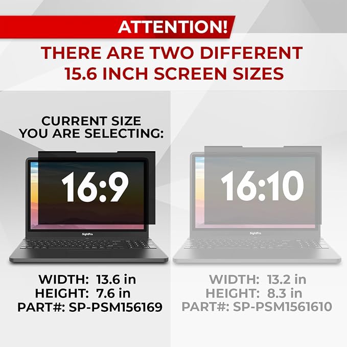 Magnetic Laptop Privacy Screen 15.6 Inch 16:9 - Image 3