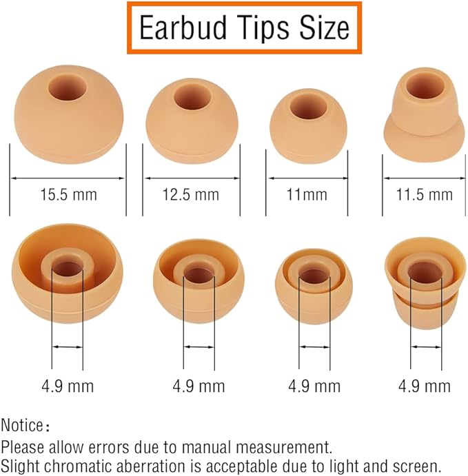 Replacement Silicone Ear Bud Tips Earbuds Cap Compatible - Image 2
