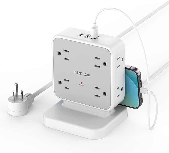 Power Strip Tower Surge Protector, TESSAN 8 AC Outlets by TESSAN