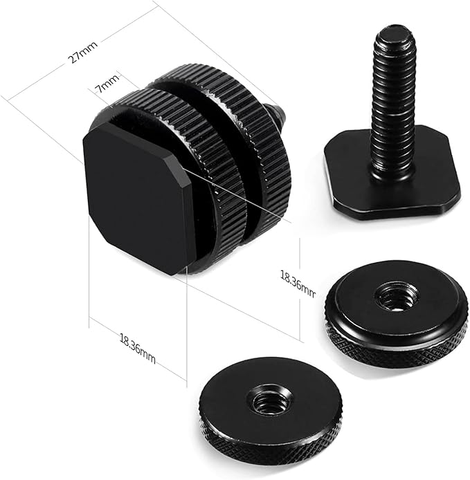 SLOW DOLPHIN 6 Pieces 1/4 Inch Hot Shoe Mount Adapter and 1/4"-20 Screw Thread - Image 3