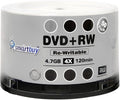 50 Pack Smartbuy Blank DVD+RW 4X 4.7GB 120Min Branded Logo Rewritable DVD Media by Smartbuy