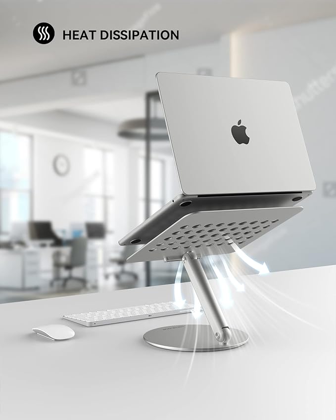 LULULOOK Laptop Stand for Desk 2025, 360 Rotating Adjustable Laptop Riser - Image 4